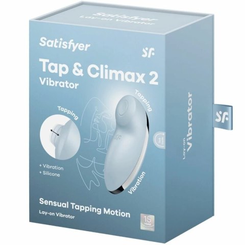 Satisfyer Tap & Climax 2 stymulator wibracyjny dwusilnikowy niebieski
