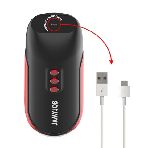 Jamyjob Blaze - Automatyczna maszyna intymna z 5 trybami pracy, czarno-czerwona