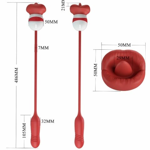 Pretty Love Ashlynn urządzenie intymne Usta czerwone silikon USB