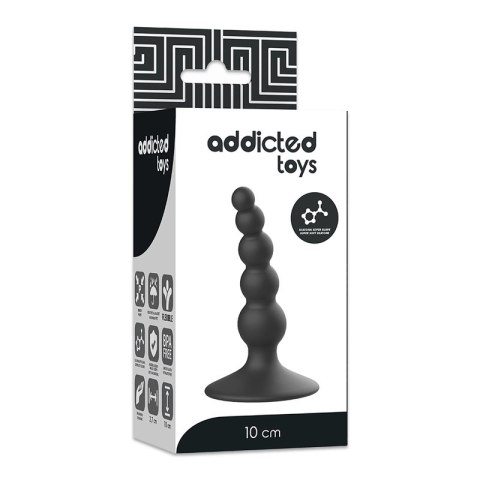 Addicted Toys Plug silikonowy 10 cm czarny - miękki, anatomiczny