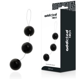 Addicted Toys kulki treningowe ABS 3,6 cm czarne 15 cm sznurek