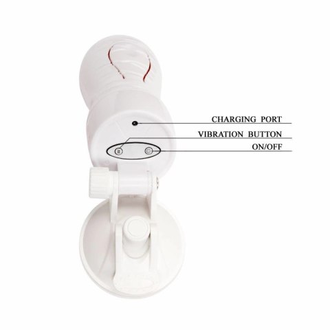 Crazy Bull Flora White - ładowana maszyna intymna z wibracjami 28,3 cm