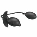 Pretty Love Delfin Czarny - Nadmuchiwany korek z wibracjami, silikon, USB