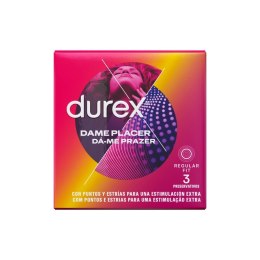 Durex Dame Placer 3 szt. anatomiczne prezerwatywy z wypustkami Easy-On