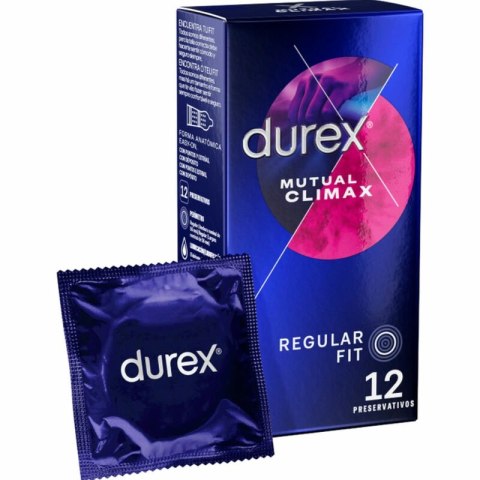 Durex Mutual Climax 12 sztuk - anatomiczne, teksturowane, benzokaina