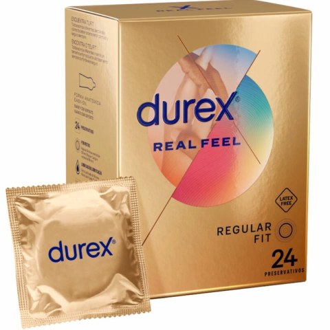 Durex RealFeel 24 szt. prezerwatywy bez lateksu, naturalny kontakt