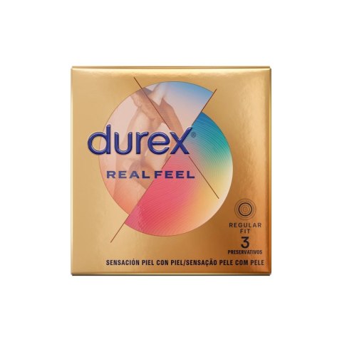 Durex RealFeel prezerwatywy bez lateksu 3 sztuki szerokość 56 mm