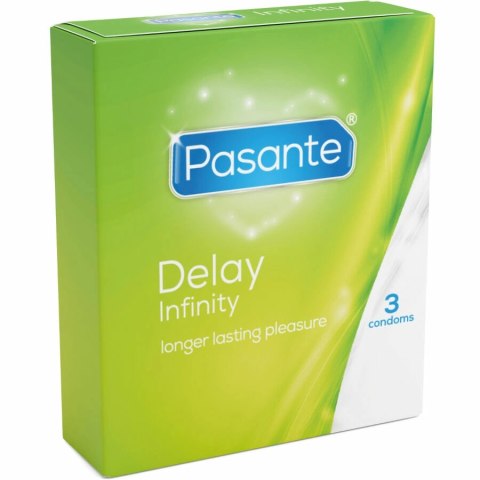 Pasante Delay 3 sztuki - prezerwatywy z systemem opoźniającym, 53 mm