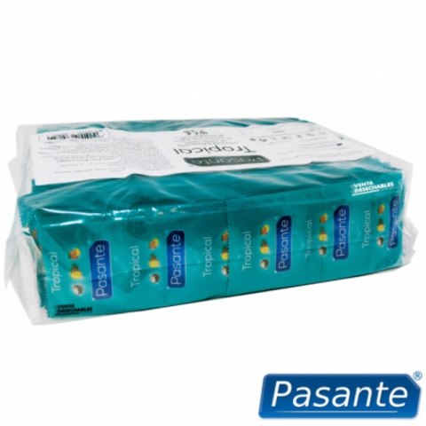 Pasante Tropical Mix 144 szt. - prezerwatywy smakowe mango, ananas, kokos