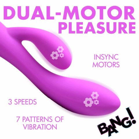 BANG! Flexible Rabbit Vibrator Dual System Fioletowy 19,5cm