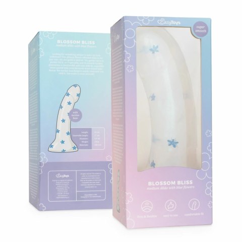 Dildo Collection Blossom Bliss Blue Glitter Design 19 cm silikonowy model