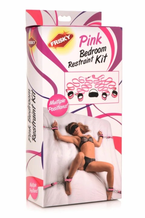 FRISKY Bedroom Restraint Kit Pink - Zestaw Regulowanych Kajdanek do Łożka