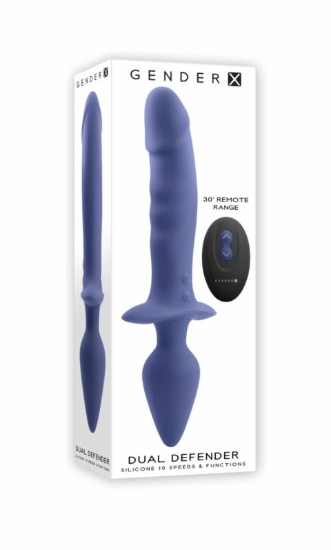 Gender X Dual Defender silikonowy wibrator dwustronny 26 cm z pilotem
