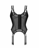 Obsessive Arrowel Corset Black - Model z Regulowanymi Ramiączkami 2xl/xl