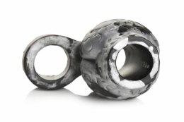 XR Brands Night Prowler silikonowy pierścień z podwojną kulą szary
