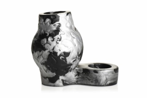 XR Brands Night Prowler silikonowy pierścień z podwojną kulą szary