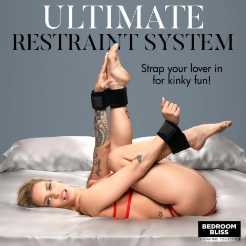 XR Brands Zestaw Manżet Nylonowych na Nadgarstki i Kostki Czarny