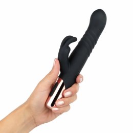 Rosy Gold Rabbit Thrusting System Black - 10 trybow, silikon, USB
