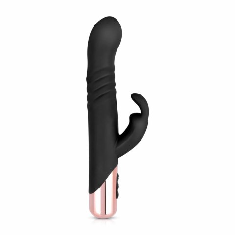 Rosy Gold Rabbit Thrusting System Black - 10 trybow, silikon, USB
