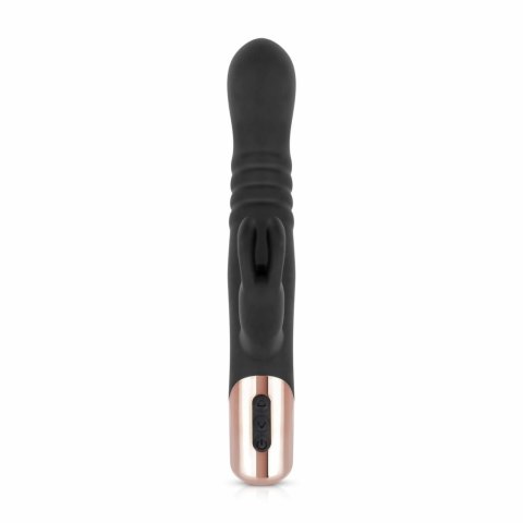 Rosy Gold Rabbit Thrusting System Black - 10 trybow, silikon, USB