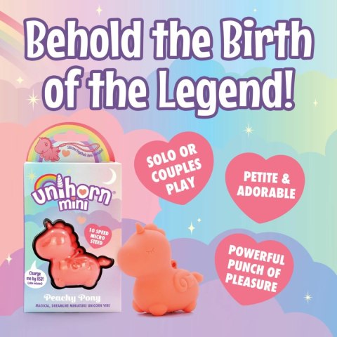 Unihorn Mini Peachy Pony - kompaktowy masażer wielofunkcyjny rożowy