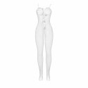 Subblime 951740 Bodystocking biały siateczkowy z kokardkami, uniwersalny