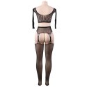 Queen Lingerie Top Bodystocking z długim rękawem S/L siateczka