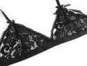 Subblime Lingerie Set L/XL - Komplet 3-częściowy Czarny Koronkowy
