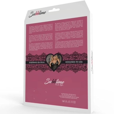 Subblime Queen Plus komplet bielizny top i stringi czarny koronka