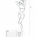 Passion BS020 Siatkowe Body z Haftem Czarny Jeden Rozmiar