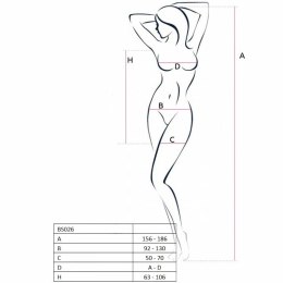 Passion BS026 Bodystocking biała sukienka kabaretka jeden rozmiar