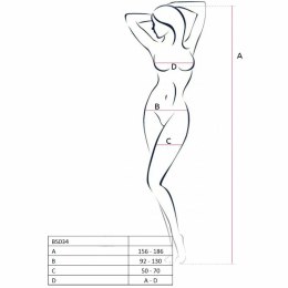 Passion BS034 Siatkowe Bodystocking z Haftem Czarny One Size