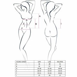 Passion Jolene Gorset czarny L/XL - elegancka bielizna z dodatkiem stringow