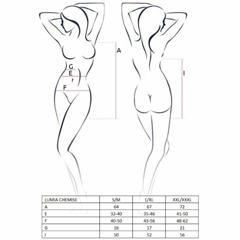 Passion Lumia Czarna Koszulka Nocna z Stringami S/M