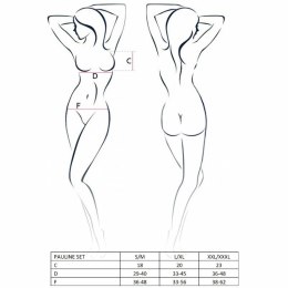 Passion Pauline komplet bielizny 3-częściowy L/XL czarny