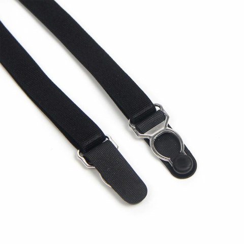 SUBBLIME 955496 Body koronkowe z kokardkami i podwiązkami czarne S/M