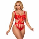 Subblime Body 954475 Czerwone Ażurowe L/XL z Dekoracyjną Kokardką