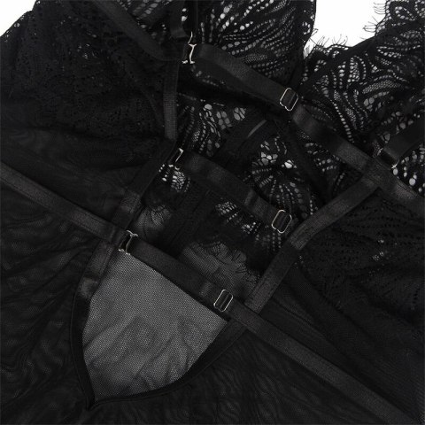 Subblime Babydoll L/XL Czarny - Koronkowy Model z Regulowanymi Ramiączkami