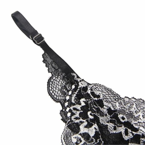 Subblime Babydoll L/XL - Tiulowa tkanina i koronka, czarna