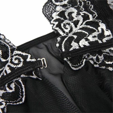 Subblime Babydoll S/M tiulowa z koronką asymetryczna czarna