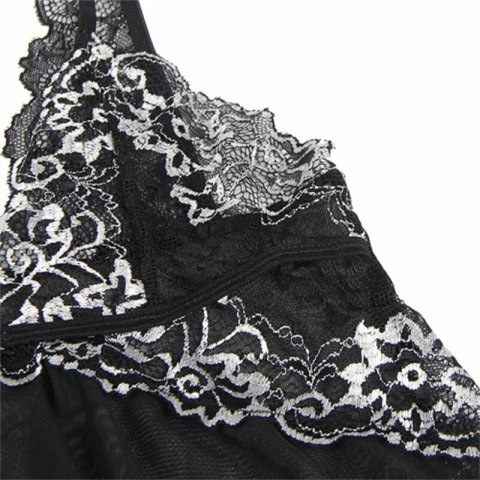 Subblime Babydoll S/M tiulowa z koronką asymetryczna czarna