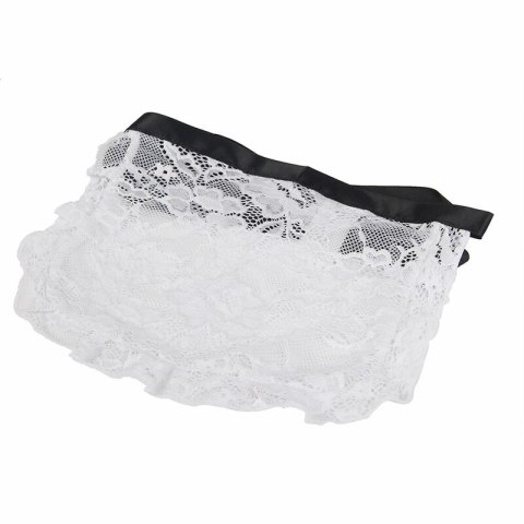 Subblime Kostium Pokojowki L/XL czarno-biały z koronką i podwiązką