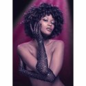CalExotics Radiance Rękawice Siatkowe z Kryształkami Długie, Czarne, Uniwersalne