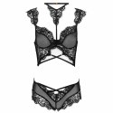 Livco Corsetti Fashion Palmenom LC 90614 komplet czarny z koronką