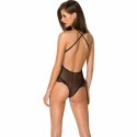 Passion Body Dolly czarne L/XL - koronkowe body z tiulu, regulowane paski