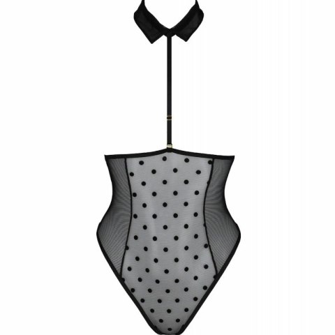 Passion Trisha Open Body L/XL czarny - z chokerem, gorsetowy tył