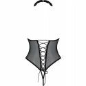 Passion Trisha Open Body L/XL czarny - z chokerem, gorsetowy tył