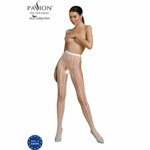 Passion ECO S007 Bodystocking biały - ekologiczna bielizna z recyklingu