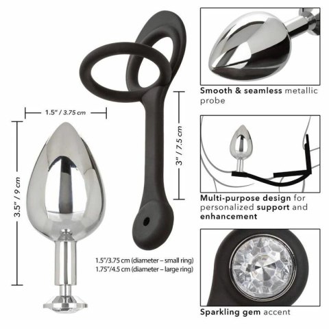 CalExotics Star Fucker XL Teardrop Plug silikon-metal, podwojny system