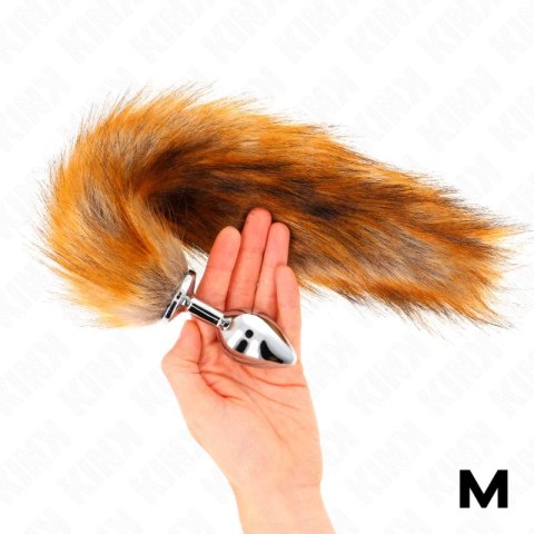 KINK Korek silikonowy z ogonem syntetycznym M 8x3,5cm brązowy 40cm